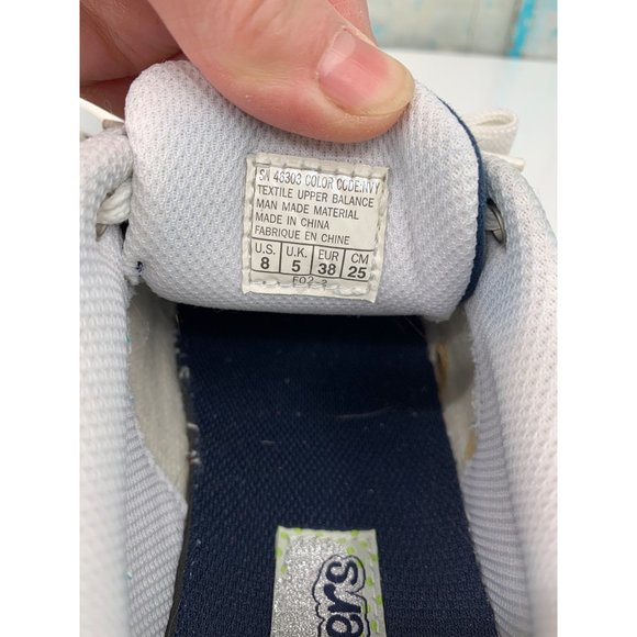 Skechers 8 Navy "I Love My Skechers" Appliqued Walking Canvas Shoes - Picture 7 of 11